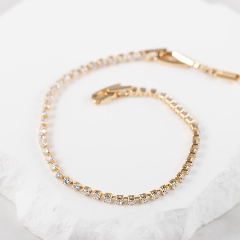 Kristālu un rozā zelta rokas ķēdīte MELANIJA.