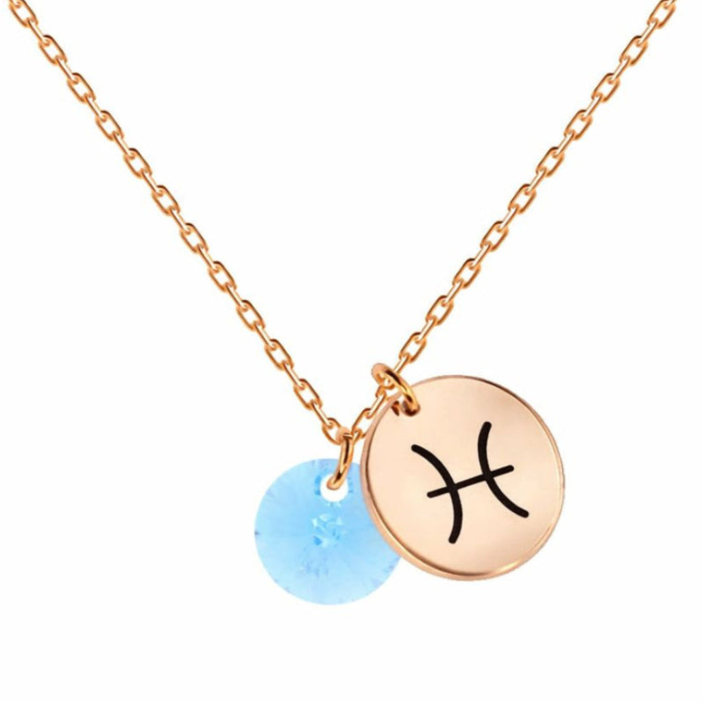 Kaklarota ar zodiaku un tirkīza kristālu