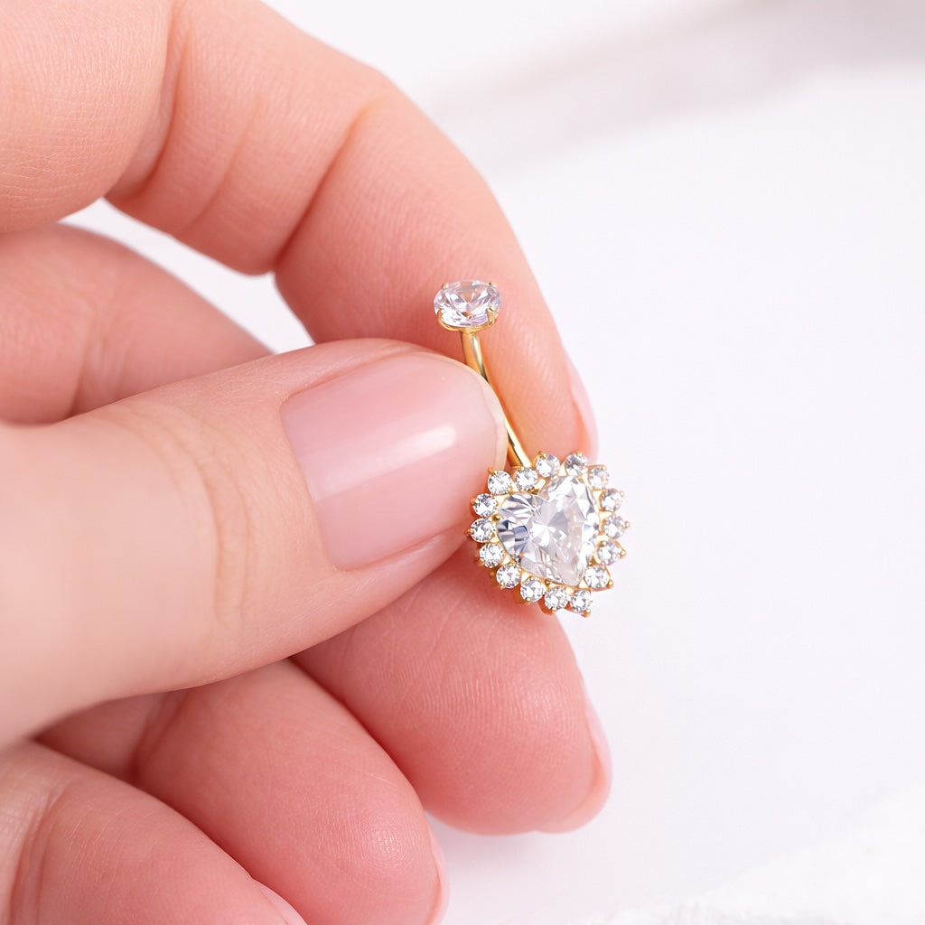 Nabas pīrsings ar kristāliem un drošu skrūvējamu aizdari ANTRA. Antialerģisks, nesūbē, nesatur niķeli